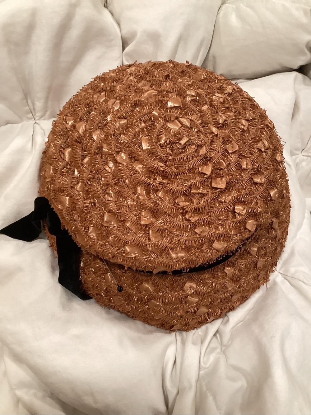 VTG Rawak Facinator Hat.. velvet Bow, 1960s church hats .. Rawak - Picture 2 of 10